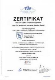 Zertifikat DIN EN ISO 9000:2001