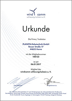 windcomm-Zertifikat