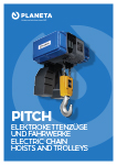 Flyer PLANETA Elektrokettenzug und Kranschienensystem, deutsche Ausgabe