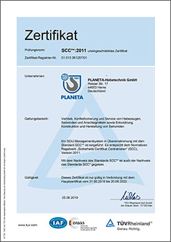 Zertifikat SCC**:2011