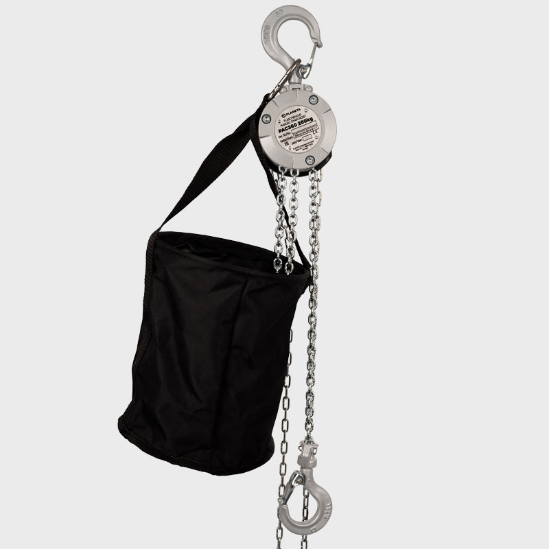 Mini Aluminium Flaschenzug PAC360 250 kg mit Kettenbeutel