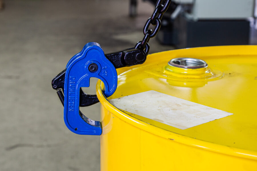 Anwendungsbild Fasshebeklemme DL Detailaufnahme