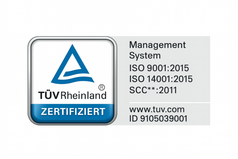 TÜV Rheinland zertifiziert