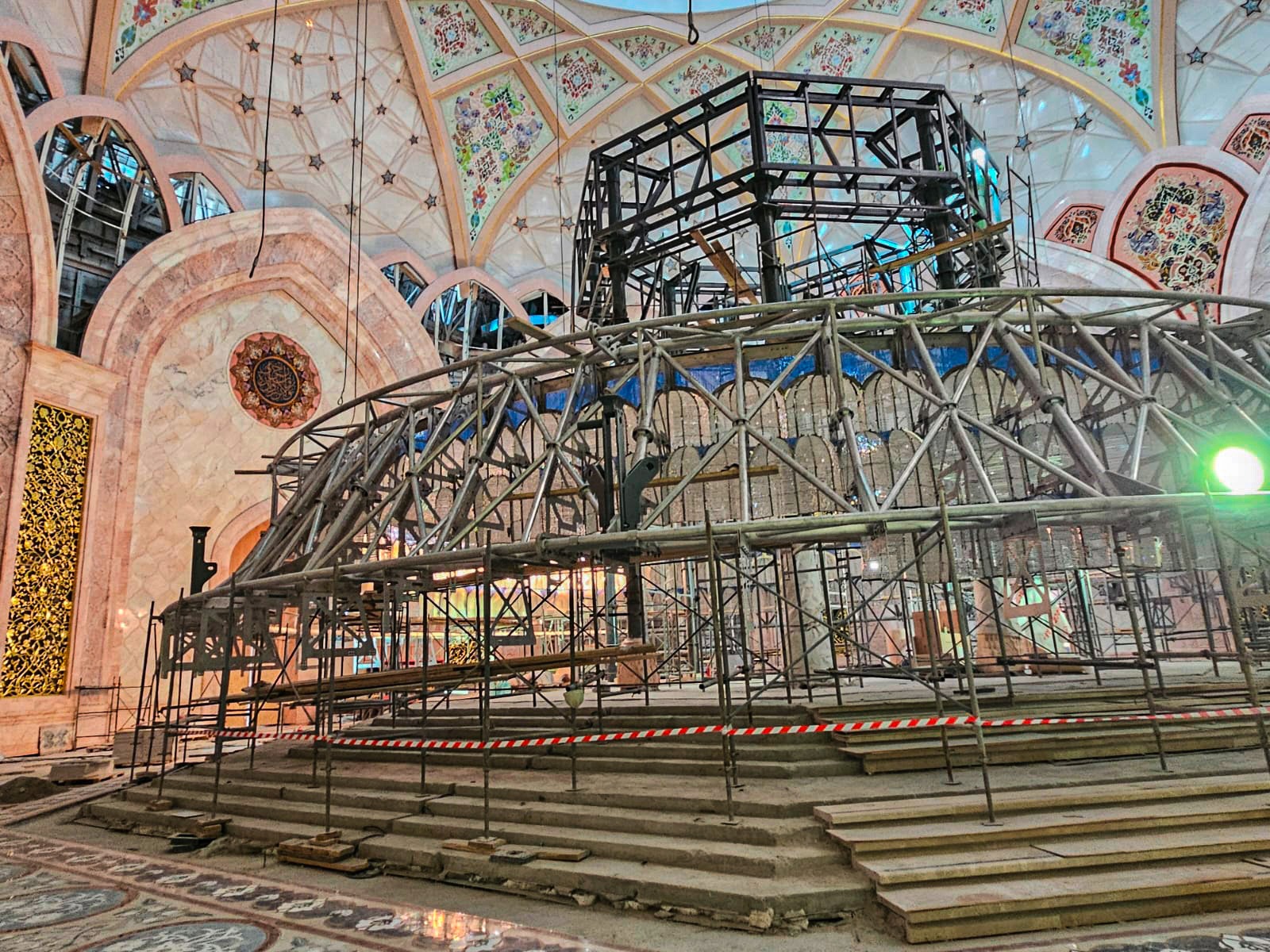 Installation of 8 electric rope winches for lifting the chandelier (Figure 4)
