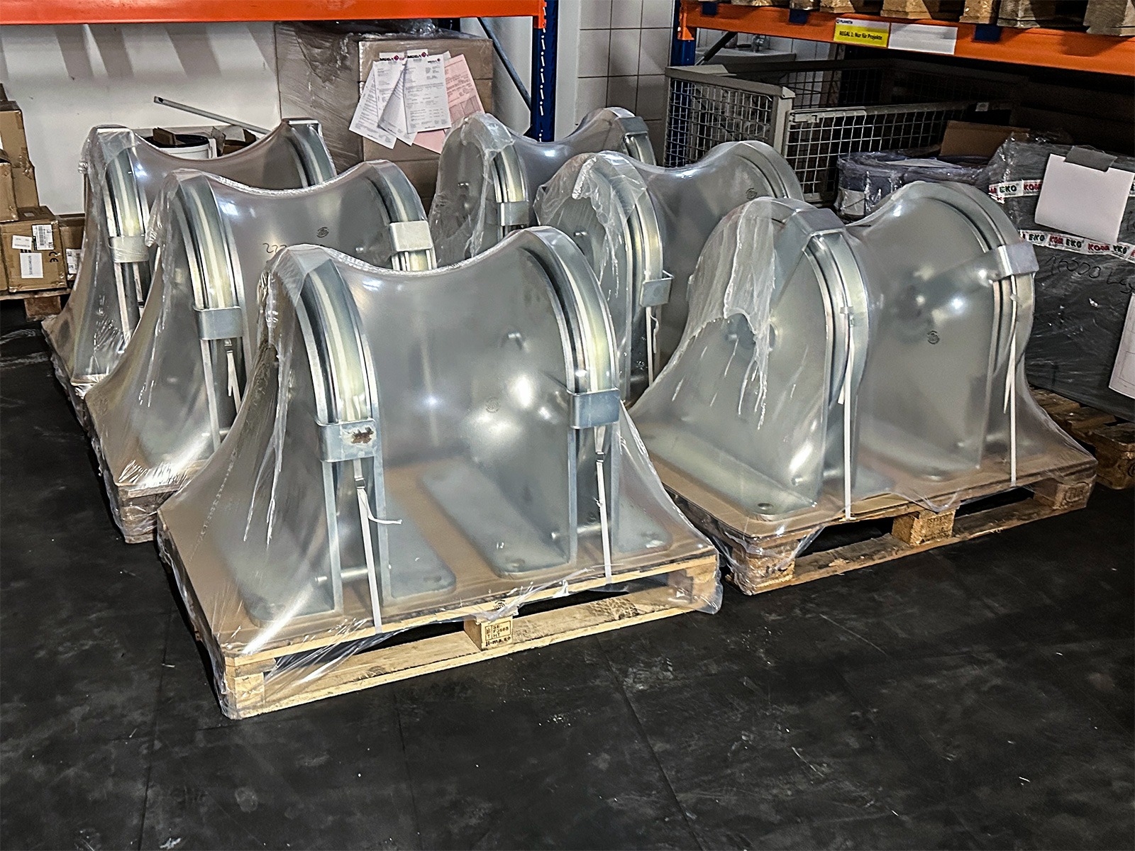 Packed pulley blocks